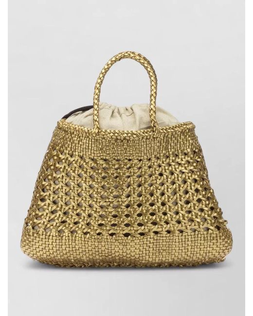Dragon Diffusion Natural Santa Cano Medium Bucket Bag Tassel Handles