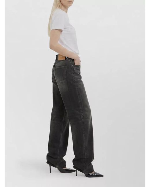 Haikure Black Mid-Rise Wide-Leg Denim Jeans