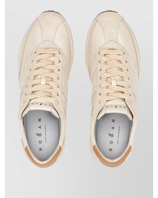 Hogan Natural Leather Low-Top Sneakers