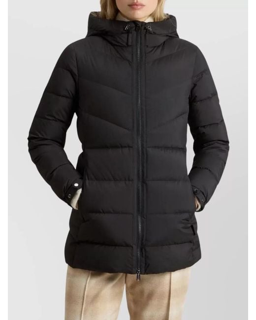 Woolrich Black Down Hooded Puffer Jacket
