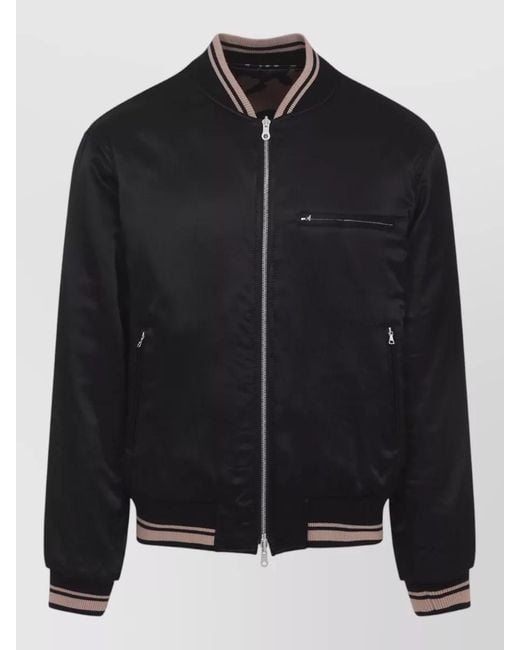 Dries Van Noten Black Volker Patterned Bomber Jacket Front Pockets for men