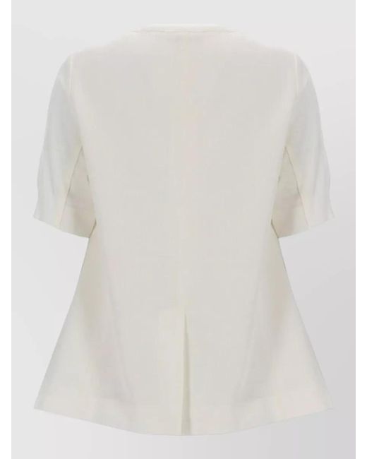 Sacai White Cotton Blend T-Shirt