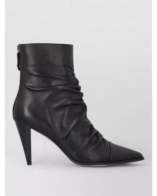 Pinko Black Leather Ankle Boots