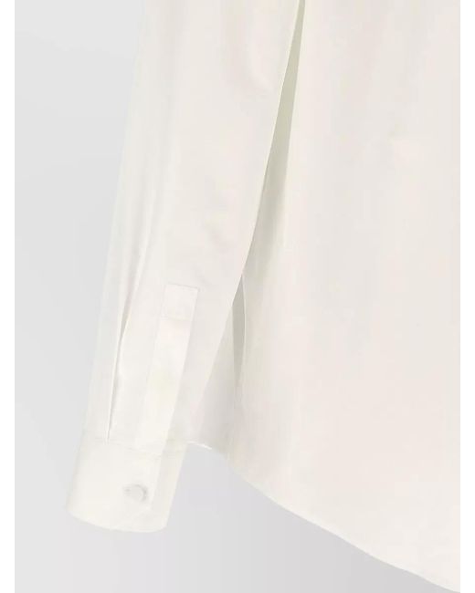 Saint Laurent White Cotton Plastron Shirt for men
