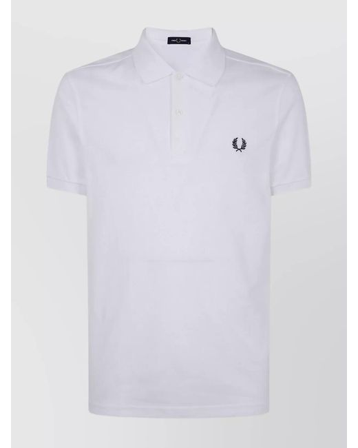 Fred Perry White Cotton Polo Shirt for men