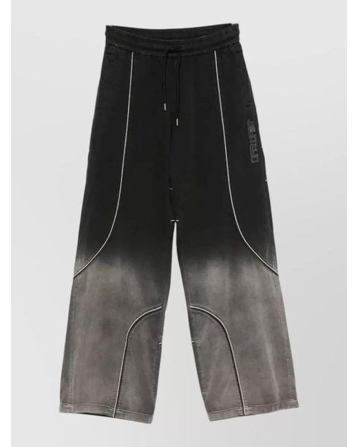 Off-White c/o Virgil Abloh Gray Slouchy Trackpants Wide Leg Ombre Stitching for men