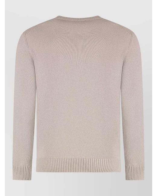 Drumohr Natural Cotton Crew Neck Long Sleeve Sweater for men