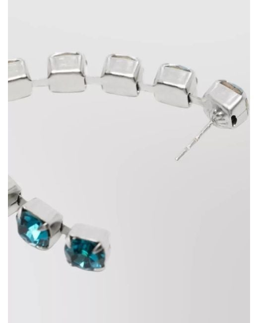 Forte_forte Blue Crystal Stud Earrings Modern Design