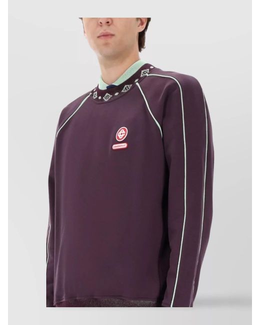 Casablanca Purple Organic Cotton Logo Sweatshirt for men