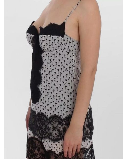 Dolce & Gabbana Black Silk Lace Babydoll Top