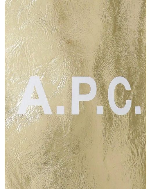 A.P.C. Natural Metallic Finish Tote Bag Logo