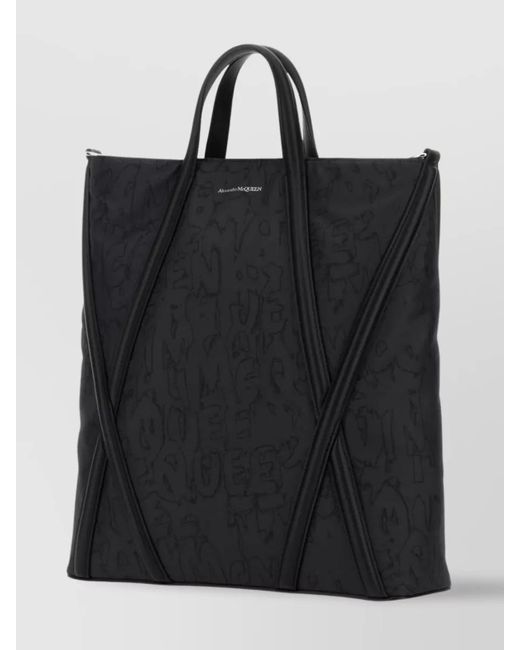 McQueen Black The Tote Nylon Tote Bag