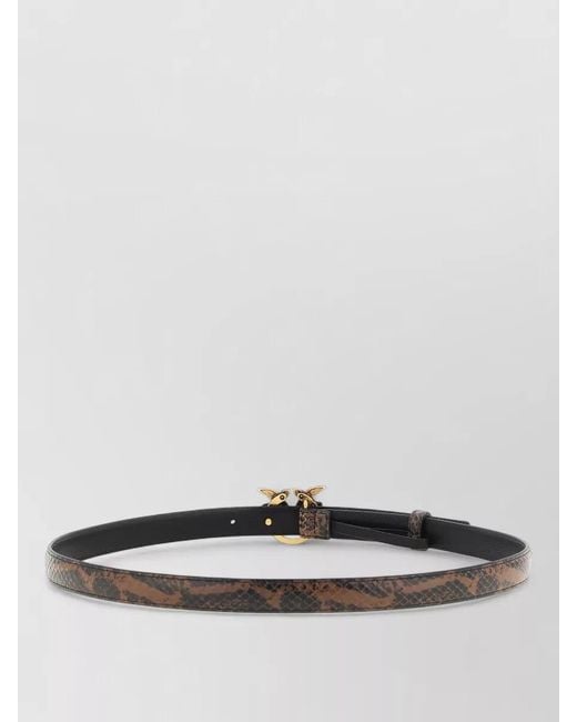 Pinko White Python Pattern Leather Belt Buckle