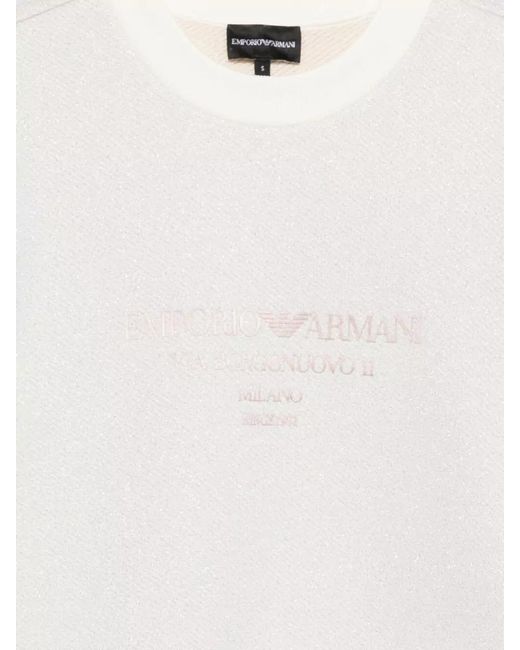 Emporio Armani White Logo Print Sweatshirt