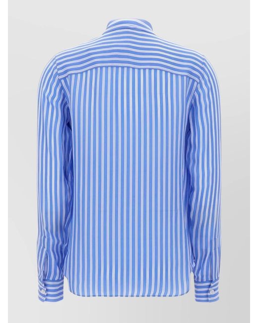 Michael Kors Blue Silk Blend Printed Blouse
