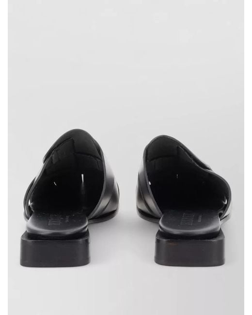 Hereu Gray Leather Mules
