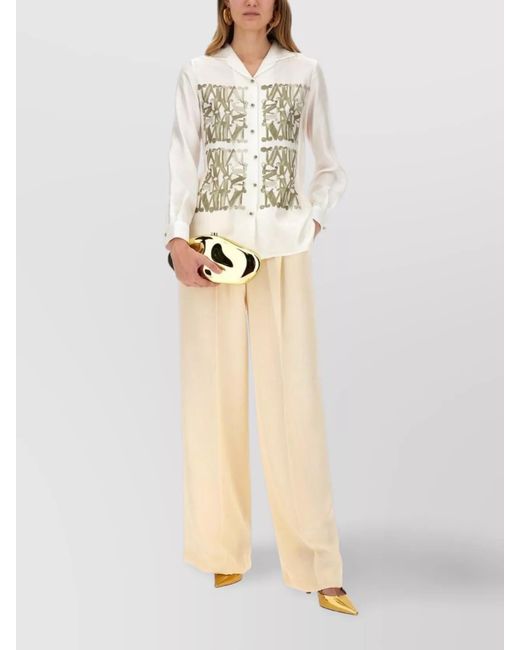 Max Mara Natural Silk Regular-Fit Wide-Leg Trousers