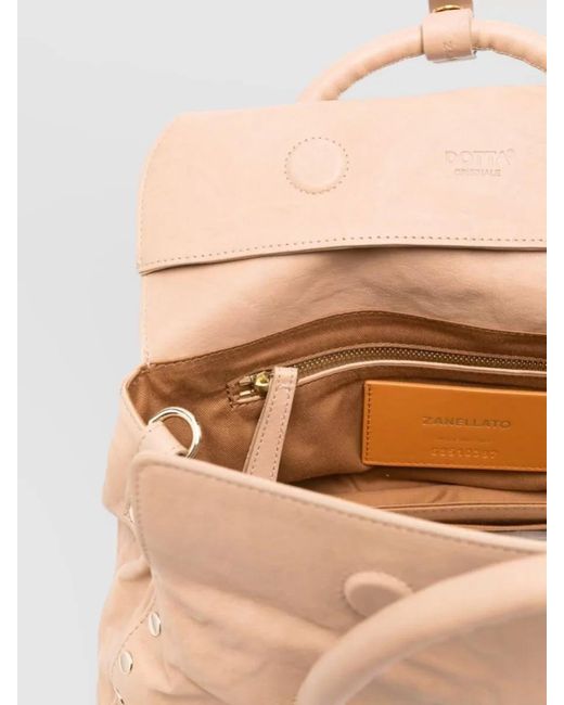 Zanellato Natural Dotta Officina Small Leather Shoulder Bag