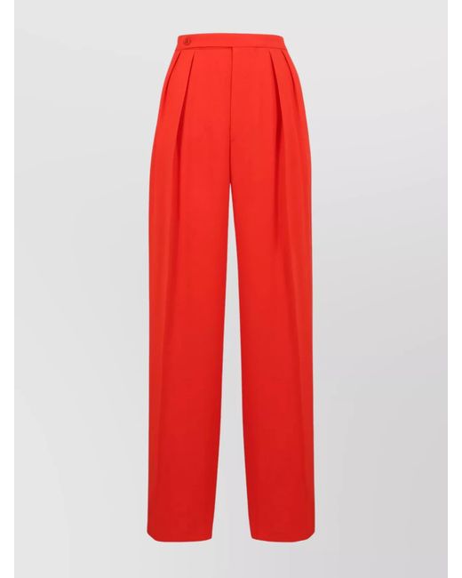 Aspesi Red High-Rise Wide-Leg Trousers