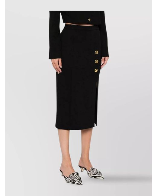 Pinko Black Side Split Knee-Length Pencil Skirt