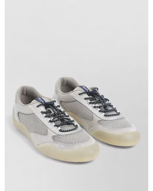 Prada Multicolor Allacciate Sneakers Mesh Panels Tonal Sole for men