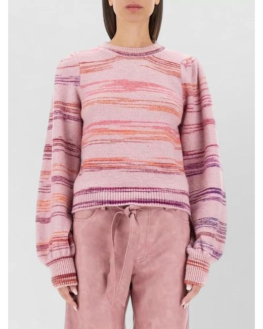 Baum und Pferdgarten Pink Striped Crew Neck Knit Pullover