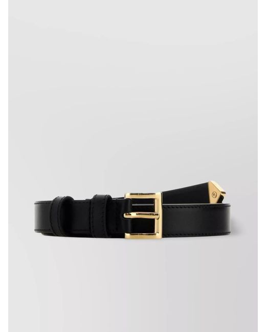 Prada Multicolor Leather Belt With Adjustable Length And-Tone Buckle