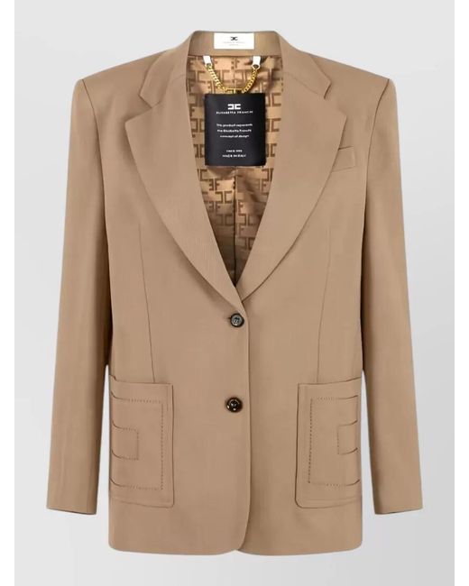 Elisabetta Franchi Natural Single-Breasted Blazer