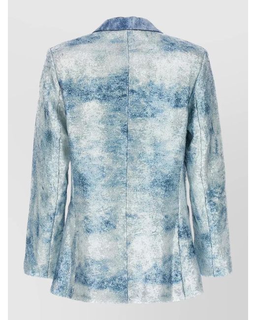 Le twins Blue Como Blazer Longline Front Pockets Lapel