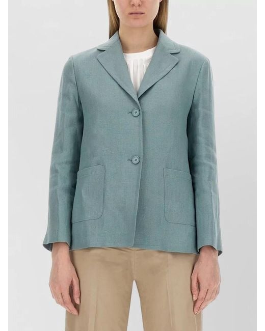 Max Mara Blue Linen Blazer