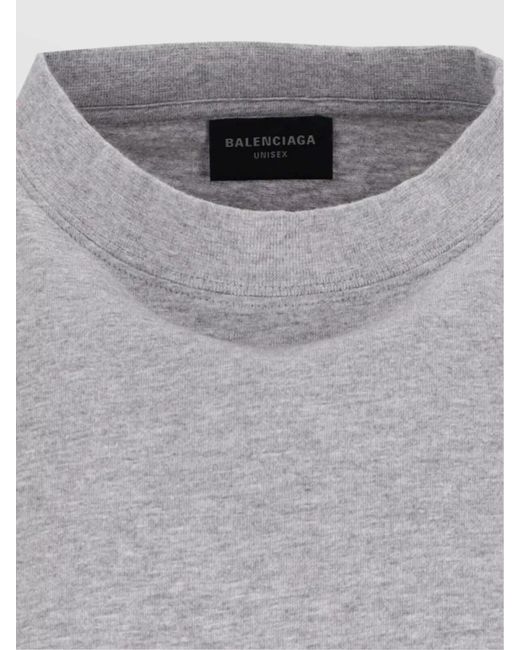 Balenciaga Gray Cotton Short Sleeve T-Shirt for men