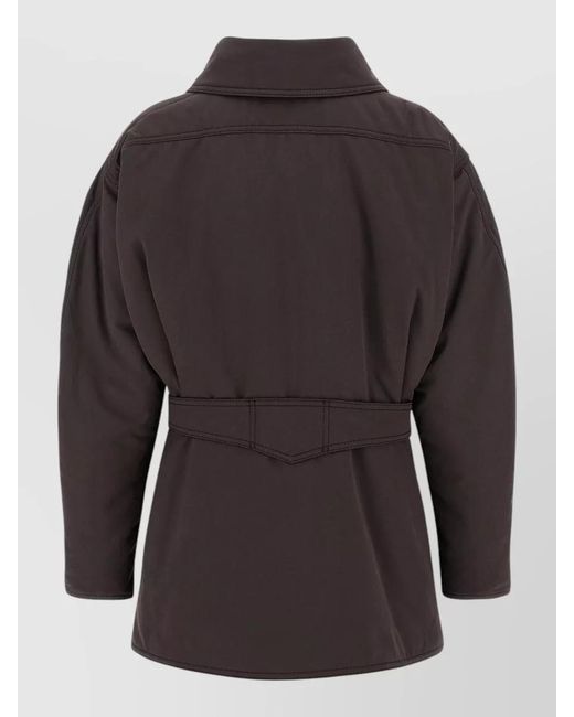 ANDAMANE Black Xandra Jacket Belted Waist Buttoned Cuffs Epaulettes