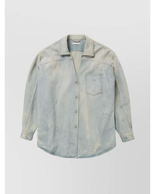 1989 STUDIO Gray Denim Overshirt for men