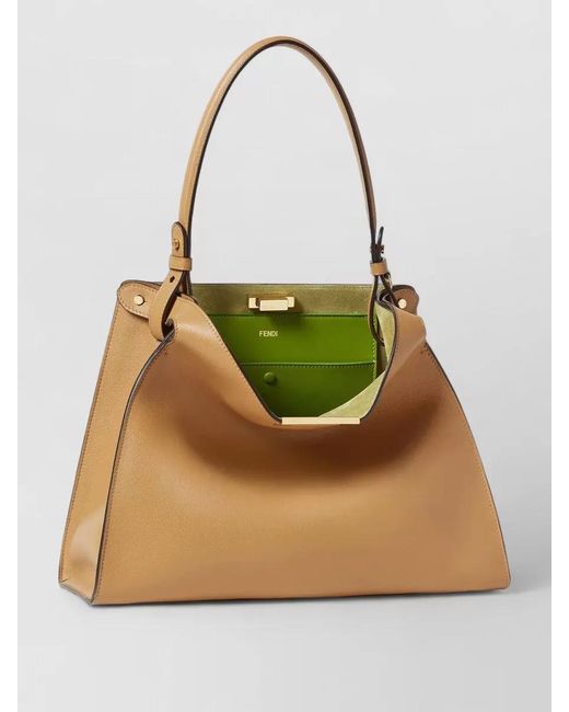 Fendi Multicolor Tote Bag Structured Shape Top Handle