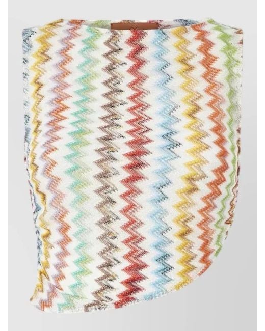 Missoni White Cropped Top Set High Waist Skirt