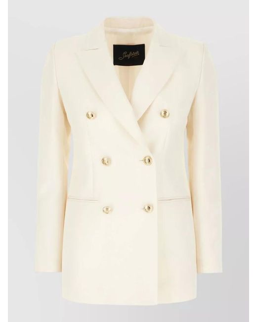 Seafarer Natural Jacket Buttons Long Sleeves Notched Lapels