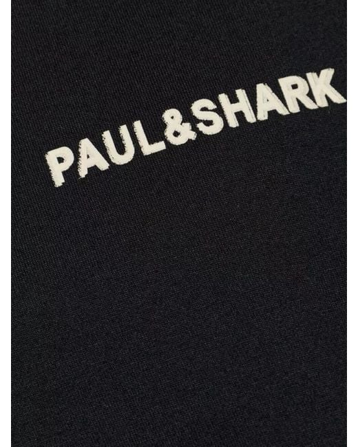 Paul & Shark Black Cotton Crew Neck T Shirt Graphic Back for men
