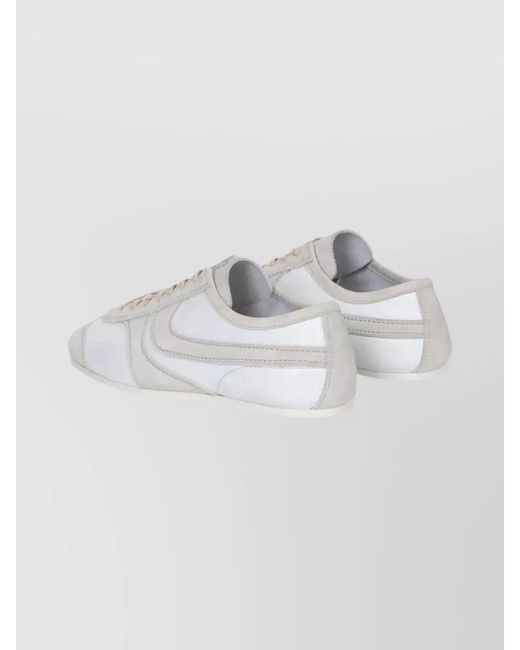 Dries Van Noten White Leather Low-Top Sneakers for men
