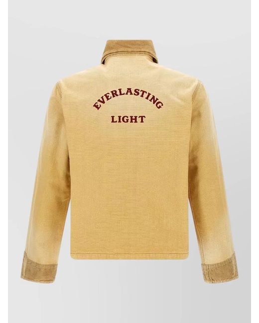 Wales Bonner Yellow Sierra Jacket Chest Pockets Corduroy Accents for men