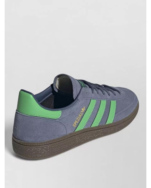 Adidas Originals Blue Suede Sneakers Contrast Stripes Rubber Sole for men