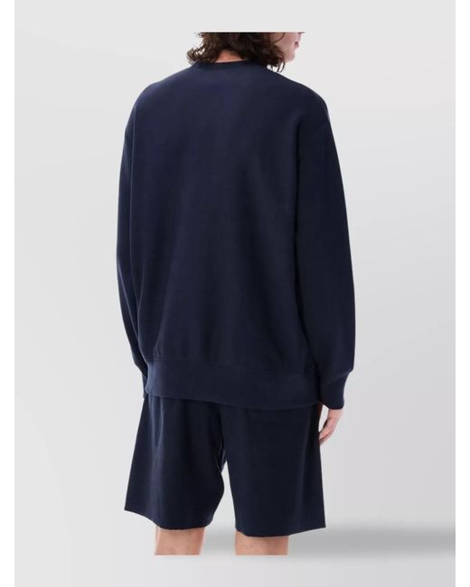 Champion Blue Ribbed Crewneck Sweatshirt for men