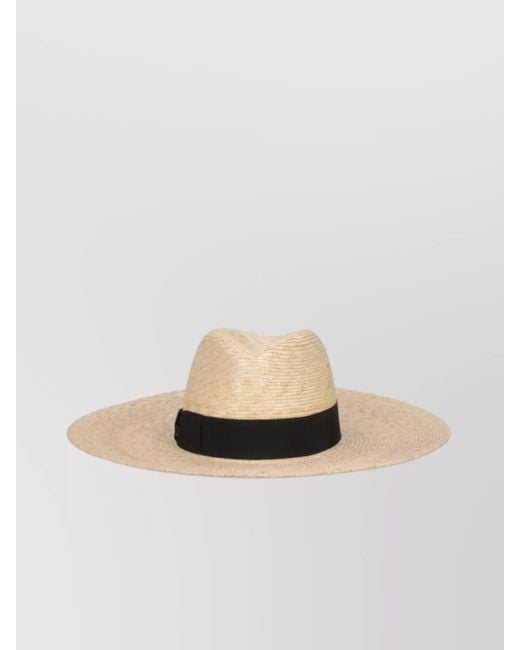 Borsalino Natural Wide Brim Straw Hat Band