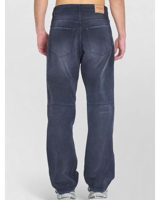 Balenciaga Blue Denim Regular-Fit Baggy Jeans for men