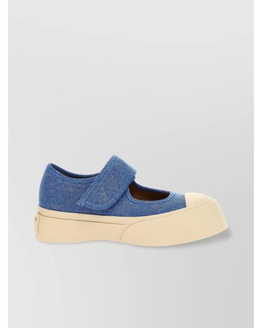 Marni Blue Cotton Mary Jane Slip-On Sneakers