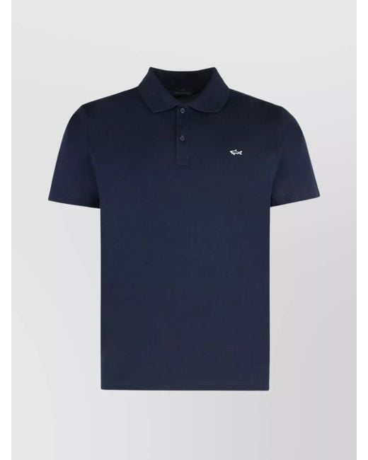 Paul & Shark Blue Cotton Short-Sleeve Polo Shirt for men