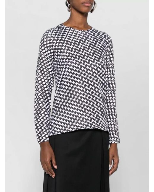 Comme des Garçons Black Geometric Star Print Long Sleeve Top