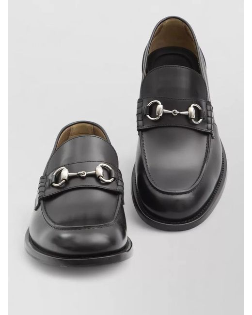 Gucci Black Leather Loafers for men