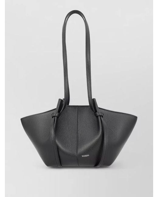 Yuzefi Black Mochi Small Leather Shoulder Bag