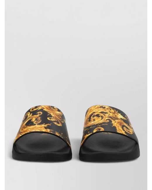 Versace Jeans Couture Black Printed Slides