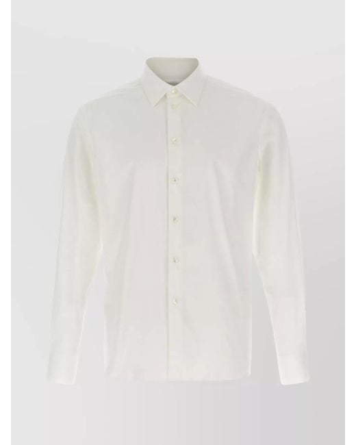 Ferragamo White Poplin Shirt for men